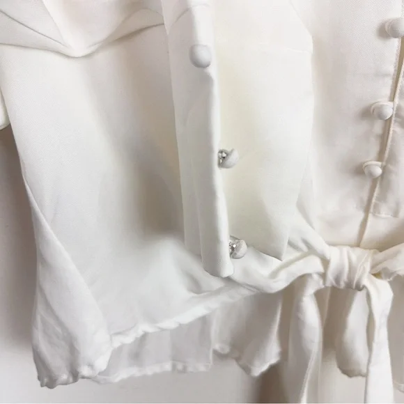 Sancia Front Tie White/Ivory Blouse Top Like New One Size - Picture 4 of 6